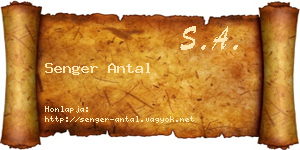 Senger Antal névjegykártya